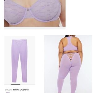 Savage x Fenty, 3X, Flocked Logo Bra & Mesh Leggings set, Purple lavender